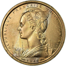 Coin, French Somaliland, 2 Francs, 1948, Paris, ESSAI, MS(60-62), Copper-nickel