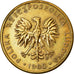 Coin, Poland, 5 Zlotych, 1988, Warsaw, EF(40-45), Brass, KM:81.2