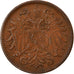 Moneda, Austria, Franz Joseph I, 2 Heller, 1911, MBC, Bronce, KM:2801