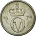 Moneta, Norvegia, Olav V, 10 Öre, 1974, BB+, Rame-nichel, KM:416