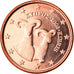 Moneta, Cypr, Euro Cent, 2008, MS(63), Miedź platerowana stalą, KM:78