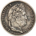 Moeda, França, Louis-Philippe, 1/4 Franc, 1843, Rouen, AU(50-53), Prata