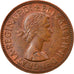 Coin, Great Britain, Elizabeth II, 1/2 Penny, 1967, AU(50-53), Bronze, KM:896