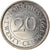 Moneta, Mauritius, 20 Cents, 1993, EF(40-45), Nickel platerowany stalą, KM:53