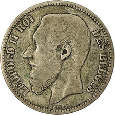 Moeda, Bélgica, Leopold II, 2 Francs, 2 Frank, 1867, VF(20-25), Prata, KM:30.1