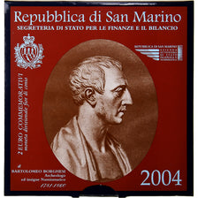 San Marino, 2 Euro, Bartolomeo Borghesi, Coin card, 2004, Rome, Bimetallic