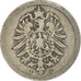 Moneda, ALEMANIA - IMPERIO, Wilhelm I, 5 Pfennig, 1875, Hamburg, BC+, Cobre -