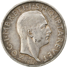 Moneta, Albania, Zog I, Frang Ar, 1937, Rome, BB+, Argento, KM:18