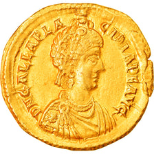 Galla Placidia, Solidus, 426-430, Ravenna, Extremamento rara, Dourado