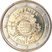 Słowenia, 2 Euro, 10 ans de l'Euro, 2012, MS(63), Bimetaliczny, KM:107