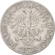 Coin, Poland, 5 Zlotych, 1974, EF(40-45), Aluminum, KM:47