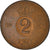 Moneda, Suecia, Gustaf VI, 2 Öre, 1969, MBC+, Bronce, KM:821