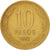 Moneta, Chile, 10 Pesos, 1992, Santiago, EF(40-45), Aluminium-Brąz, KM:228.2