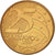 Moneda, Brasil, 25 Centavos, 2004, MBC+, Bronce chapado en acero, KM:650