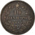 Moneda, Italia, Vittorio Emanuele II, 10 Centesimi, 1866, Milan, MBC, Cobre