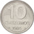 Moneda, Brasil, 10 Cruzeiros, 1985, EBC, Acero inoxidable, KM:592.2