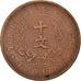 Munten, Chinese Republiek, 10 Cash, 10 Wen, 1912, FR+, Tin, KM:301a