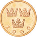 Moneda, Suecia, Carl XVI Gustaf, 50 Öre, 2000, SC, Bronce, KM:878