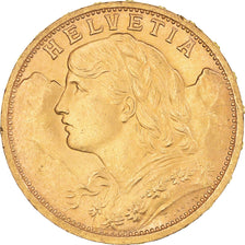 Moeda, Suíça, 20 Francs, 1927, Bern, MS(60-62), Dourado, KM:35.1