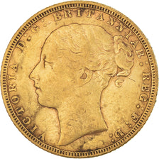 Moneta, Wielka Brytania, Victoria, Sovereign, 1871, EF(40-45), Złoto, KM:752