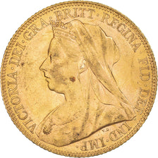 Coin, Great Britain, Victoria, Sovereign, 1900, AU(55-58), Gold, KM:785