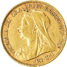 Moeda, Grã-Bretanha, Victoria, 1/2 Sovereign, 1901, London, EF(40-45), Dourado