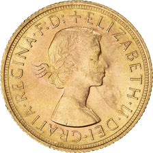 Moeda, Grã-Bretanha, Elizabeth II, Sovereign, 1958, MS(60-62), Dourado, KM:908