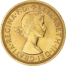 Moeda, Grã-Bretanha, Elizabeth II, Sovereign, 1963, MS(63), Dourado, KM:908