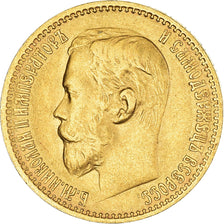 Moeda, Rússia, Nicholas II, 5 Roubles, 1898, St. Petersburg, AU(50-53)