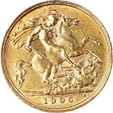 Munten, Groot Bretagne, Edward VII, 1/2 Sovereign, 1906, ZF+, Goud, KM:804