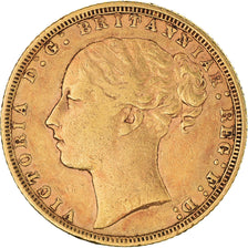 Coin, Great Britain, Victoria, Sovereign, 1872, London, EF(40-45), Gold, KM:752