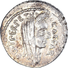 Moneta, Julius Caesar, Denarius, 44 BC, Rome, AU(50-53), Srebro, Crawford:480/13