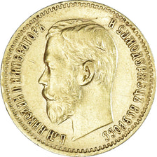 Monnaie, Russie, Nicholas II, 5 Roubles, 1897 АГ, St. Petersburg, TTB+, Or