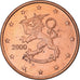 Finnland, 5 Euro Cent, 2000, Vantaa, SS, Copper Plated Steel, KM:100