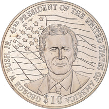 Coin, Liberia, 10 Dollars, 2000, George W. Bush JR, MS(63), Copper-nickel