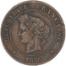 Moneta, Francja, Cérès, 5 Centimes, 1876, Paris, AU(50-53), Brązowy