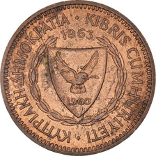 Moeda, Chipre, 5 Mils, 1963, EF(40-45), Bronze, KM:39