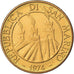 Moneda, San Marino, 20 Lire, 1974, Rome, FDC, Aluminio - bronce, KM:34