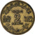 Coin, Morocco, Mohammed V, 2 Francs, 1945, Paris, VF(30-35), Aluminum-Bronze