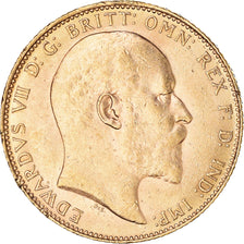 Moneta, Gran Bretagna, Edward VII, Sovereign, 1909, SPL-, Oro, KM:805