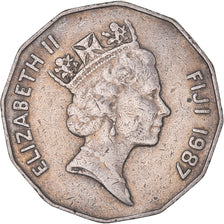 Monnaie, Fidji, Elizabeth II, 50 Cents, 1987, TTB, Cupro-nickel, KM:54