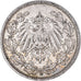 Moeda, ALEMANHA - IMPÉRIO, 1/2 Mark, 1913, Karlsruhe, EF(40-45), Prata, KM:17