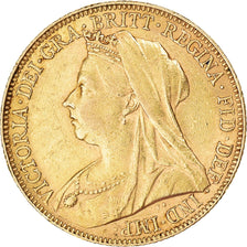 Moneda, Gran Bretaña, Victoria, Sovereign, 1898, MBC+, Oro, KM:785