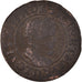 Moneta, Francia, Louis XIII, Double Tournois, 1613, Lyon, MB, Rame, KM:43.2