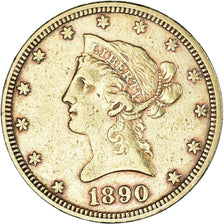 Moneda, Estados Unidos, Coronet Head, $10, Eagle, 1890, Philadelphia, MBC, Oro