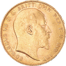 Coin, Great Britain, Edward VII, Sovereign, 1906, AU(55-58), Gold, KM:805