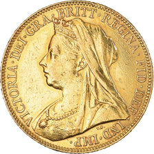 Coin, Great Britain, Victoria, Sovereign, 1899, AU(50-53), Gold, KM:785