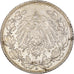 Moeda, ALEMANHA - IMPÉRIO, 1/2 Mark, 1916, Munich, AU(55-58), Prata, KM:17