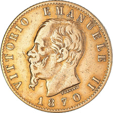 Moeda, Itália, Vittorio Emanuele II, 20 Lire, 1870, Torino, Rara, VF(30-35)