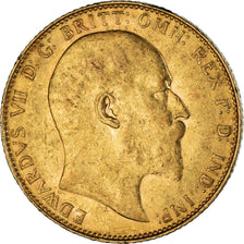 Moneta, Gran Bretagna, Edward VII, Sovereign, 1910, BB+, Oro, KM:805